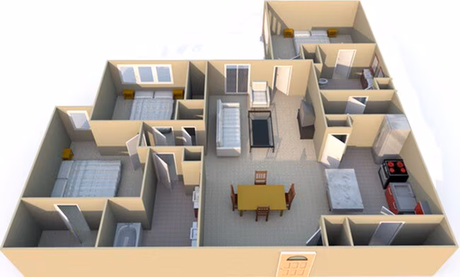 3 Beds • 2 Bath 340 floor plan